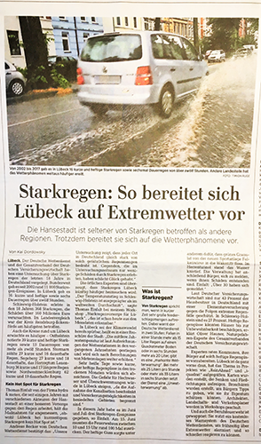 Starkregen in Lübeck Zeitungsseite