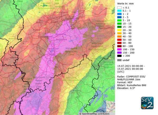 Starkregenereignis am 14. Juli 2021 in NRW