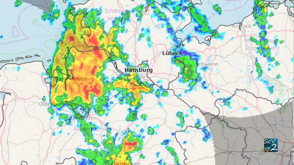 ScoutView GUI northern germany: composite picture from 2 radar